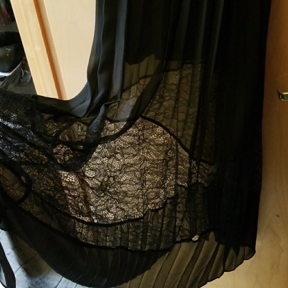 Long, black,  lace,  sheer, BCBG dress size M - Picture 2 of 3